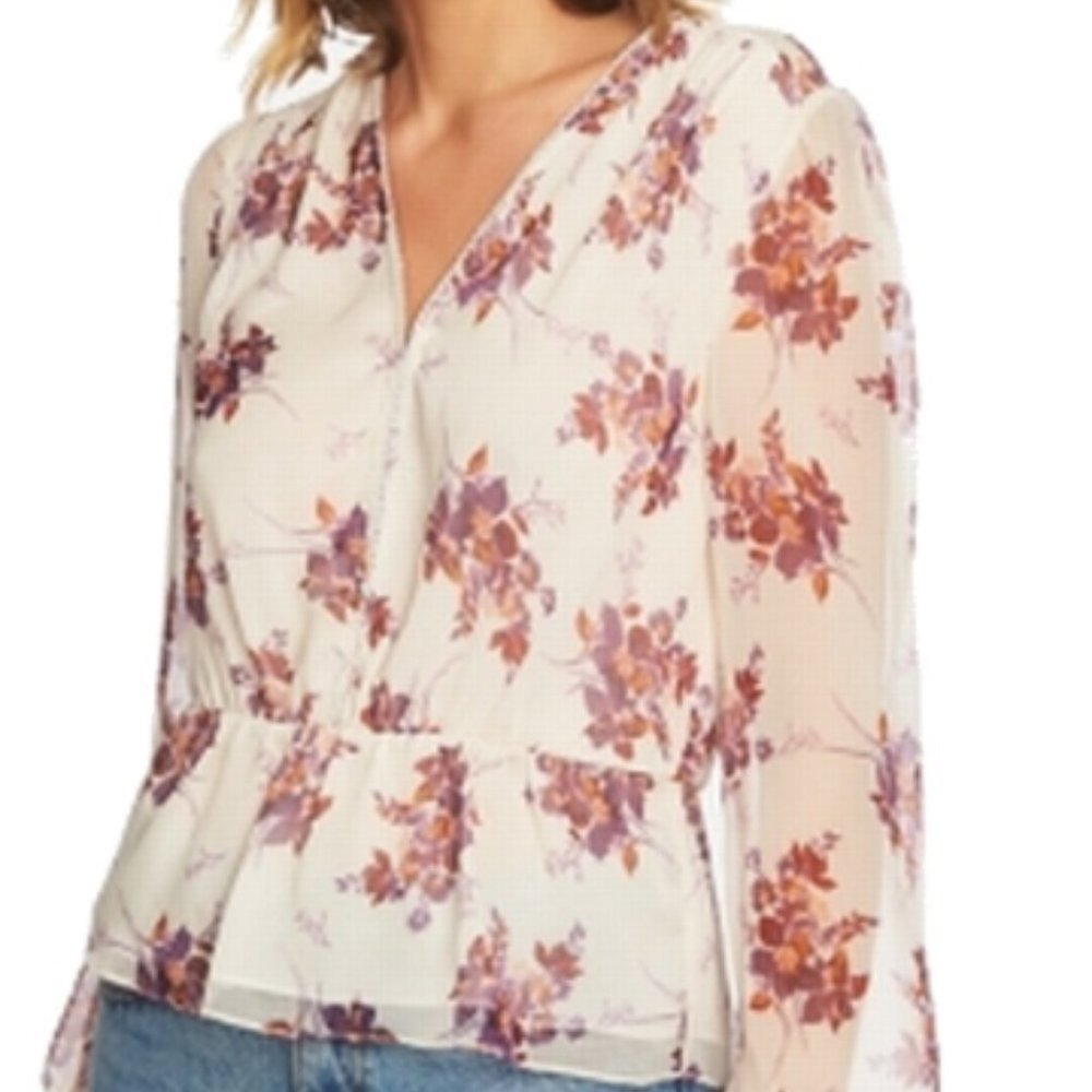 1. State Small  Floral Print Peplum Blouse $89 NEW